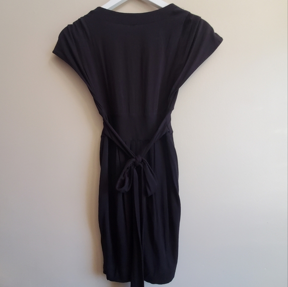 wilfred Black Jersey Dress with tie back, XXS - Picture 3 of 8